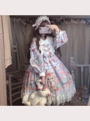 Strawberry Bear Sweet Lolita Style Dress OP (DJ14)